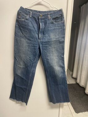 Vintage 70s Kenny Rogers Jeans, cropped 28” inseam